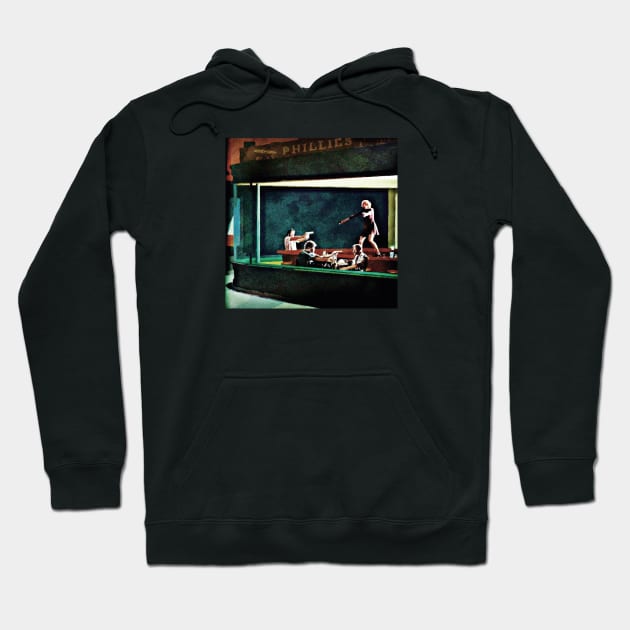 Nighthawks Fiction Hoodie by LordNeckbeard